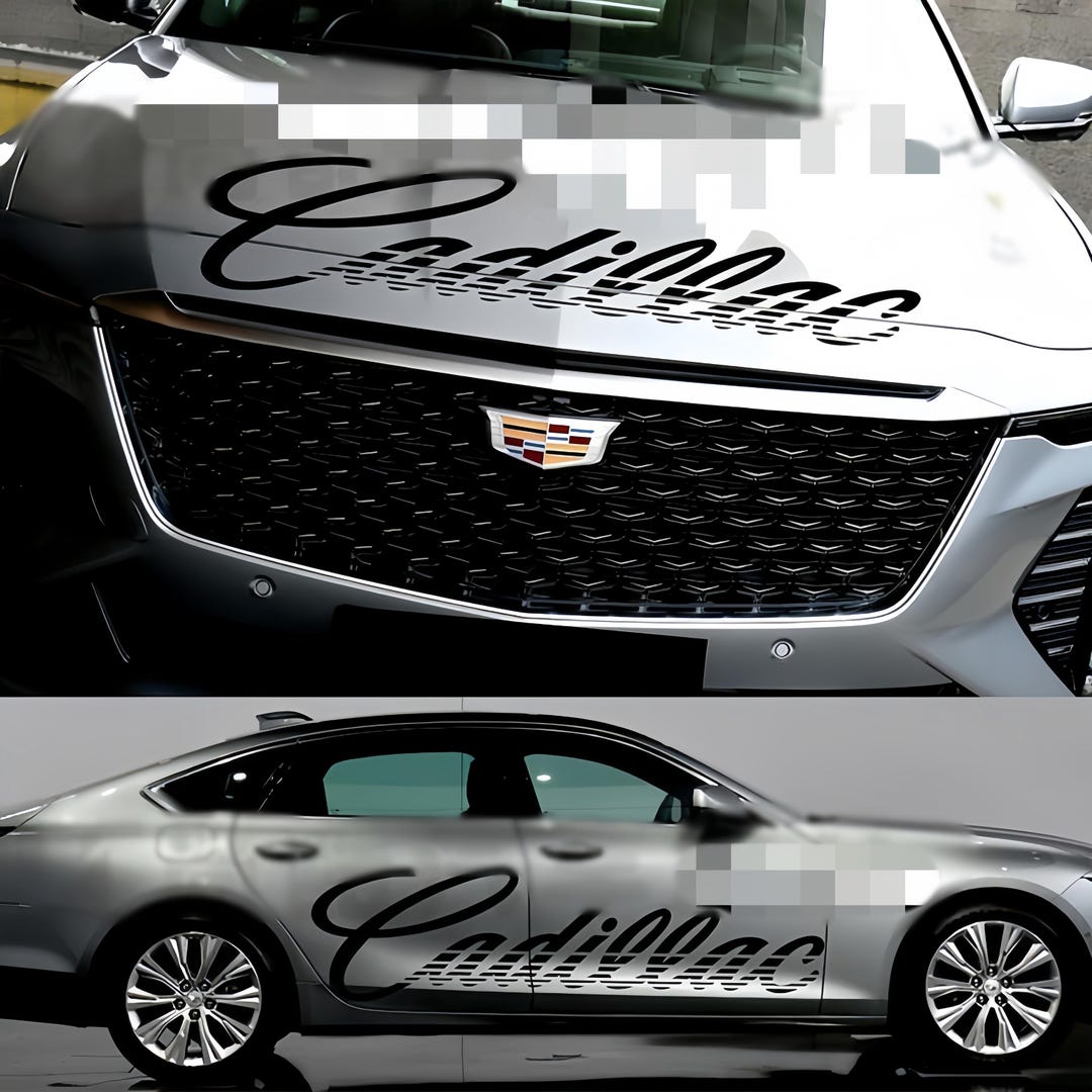 Cadillac Script Car Sticker, Luxury Vinyl Decal, Custom Vehicle Side ...