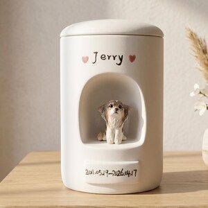 Personalized Pet Urn with Display Niche | Handmade Ceramic Keepsake