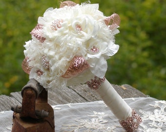 BUDGET Rose Gold Wedding Bouquet Blush Ivory Mauve