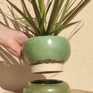 Maceta de cerámica Zen Lift – Pintada a mano