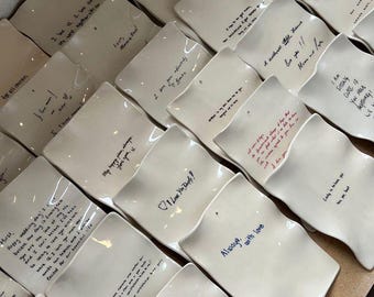 Custom Ceramic Letters “Your Forever” – Handmade Painted Personalized Ceramic Word Art .5 pieces