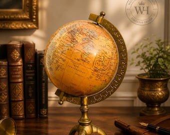 Globo terráqueo antiguo para escritorio, decoración vintage para el hogar y la oficina.