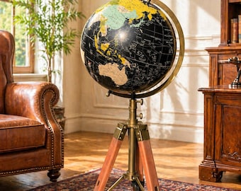 Dreibein Weltkugel Dekor | Antiker Stil Boden Globus für Home Office