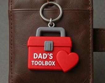 Father’s Day Tool Heart Keychain, Hand-Painted 3D Printed Industrial Gift, Unique Mechanic Accessory for Dad
