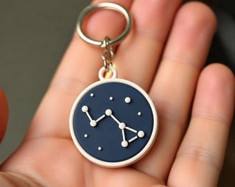 Celestial Constellation Charm, Single Hand-Painted Star Map Keychain, Tiny Space Aesthetic Accessory