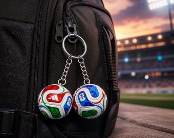 2026 World Cup Fußball Ball Schlüsselanhänger - 3D Gedruckt USA Mexiko Kanada Fan Zubehör - Einzigartiger Fußball Taschenanhänger für Sportliebhaber