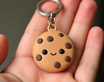 Realistic Cookie Charm Keychain, Single Hand-Painted Miniature Snack Accessory