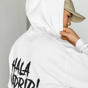 Real Madrid Hoodie Hala Madrid Back Print | Adidas Emirates Fly Better Sweatshirt | Football Fan Hoodie | Soccer Streetwear Gift