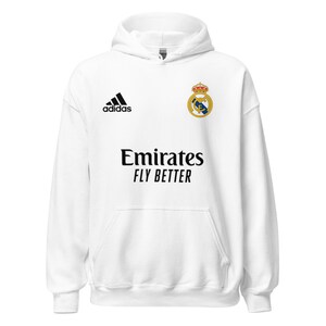 Real Madrid Hoodie Hala Madrid Back Print | Adidas Emirates Fly Better Sweatshirt | Football Fan Hoodie | Soccer Streetwear Gift