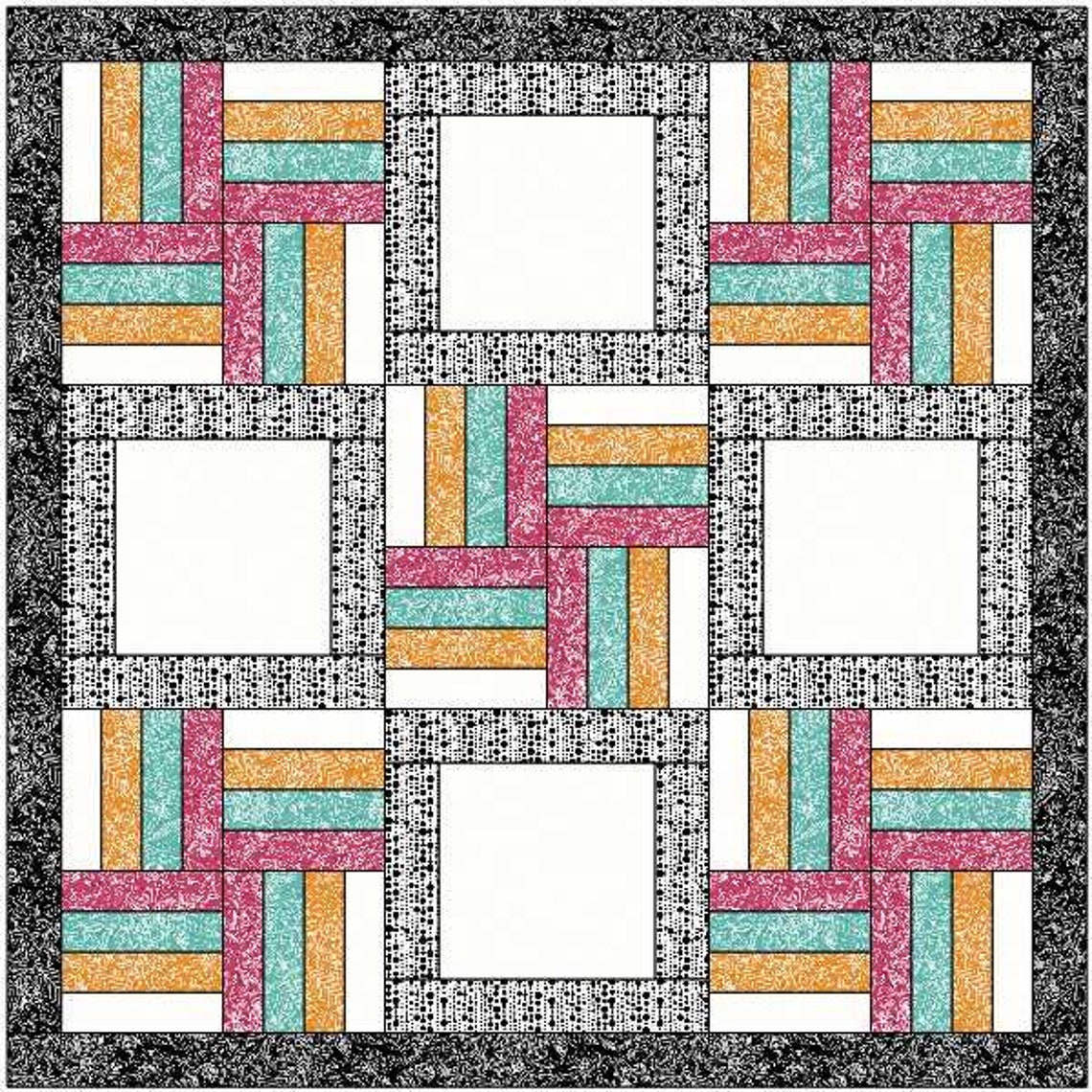 Rail Fence Applique, Printable PDF Quilt Pattern, Baby Crib Size, for ...