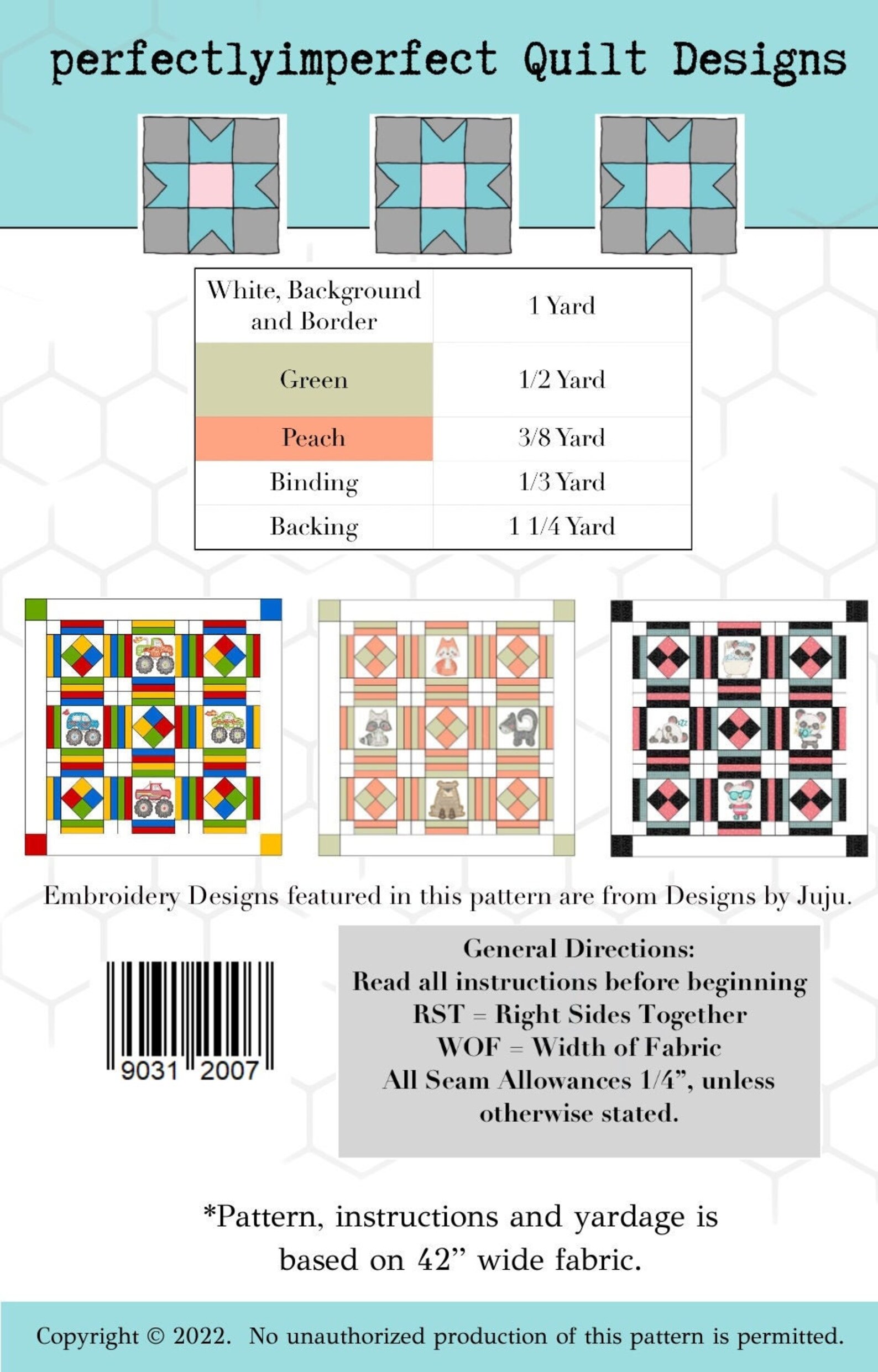 Machine Embroidery, Quilting Designs, Baby Blanket Quilt Pattern PDF ...
