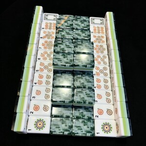 Malachite Jade American Mahjong | 4-Layer Tiles | 160 NMJL Game | Chinoiserie Decor image 6