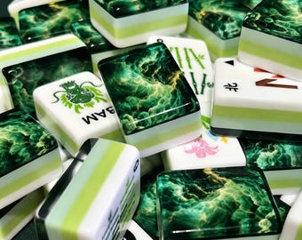 Cosmic Emerald American Mahjong | 4-Layer Tiles | 160 NMJL Game