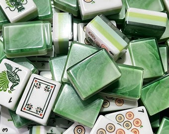 Luxury American Mahjong |  4-Layer Tiles | 160 NMJL Game | Heavyweight Acrylic | Chinoiserie Decor