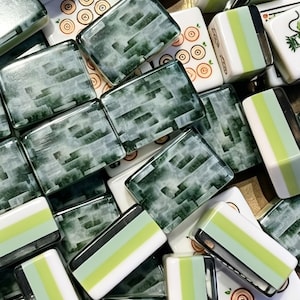Malachite Jade American Mahjong | 4-Layer Tiles | 160 NMJL Game | Chinoiserie Decor image 1
