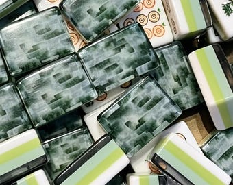Malachite Jade American Mahjong | 4-Layer Tiles | 160 NMJL Game | Chinoiserie Decor