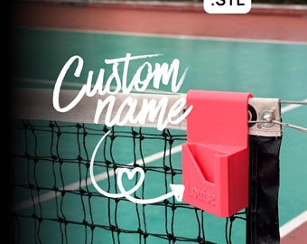 CourtCapture Original: Customizable Net Phone Holder for Tennis, Pickleball, Padel (STL File)