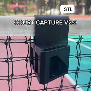 CourtCapture V2: Enkel nättelefonhållare för tennis, pickleball, padel (STL-fil)