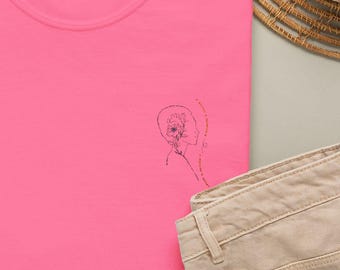 Minimalistisches Line Art Krankenschwester-T-Shirt - Einfaches Stethoskop-Grafik-T-Shirt - Krankenpflegeschüler-Geschenk - Gesundheitspflegefachmann-Bekleidung
