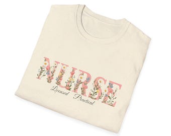 Florales LPN T-Shirt - Lizenziertes praktisches Krankenschwester Geschenk - Wildblumen medizinisches Kleid - Krankenschwester Abschluss T-Shirt - Ästhetisches Apotheker Shirt