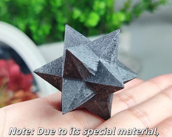 Natural Shungite Merkaba,Sacred Geometry Protection Stone,Merkaba Star Home Decor 1 PC