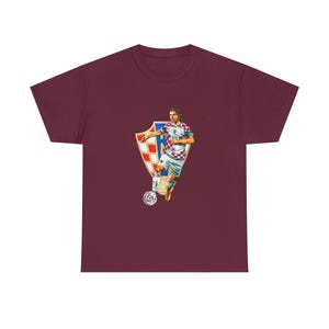 Croatian Player Soccer Shirt, Graphic Tee, Unisex Heavy Cotton T-Shirt, Retro Style Gift image 2