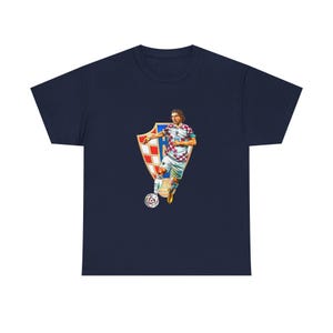 Croatian Player Soccer Shirt, Graphic Tee, Unisex Heavy Cotton T-Shirt, Retro Style Gift image 7