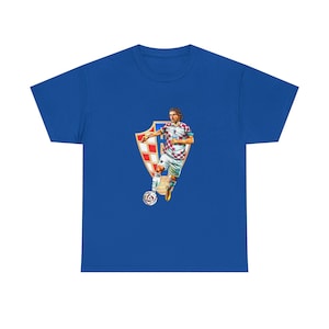 Croatian Player Soccer Shirt, Graphic Tee, Unisex Heavy Cotton T-Shirt, Retro Style Gift image 6