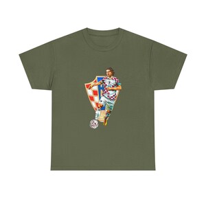 Croatian Player Soccer Shirt, Graphic Tee, Unisex Heavy Cotton T-Shirt, Retro Style Gift image 3