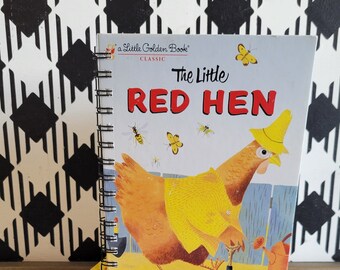 The Little Red Hen Little Golden Book Altered Wirebound Notebook