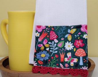 Embellished Tea Towel, Dishcloth, Kitchen Towel