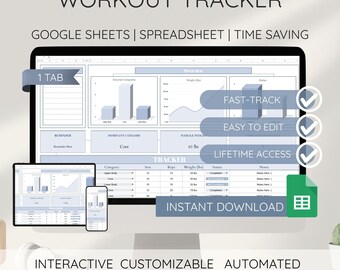 Planilha de exercícios do Google Sheets: registro de treino, acompanhamento de levantamento de peso, planejamento de treinamento de força, registro de exercícios, repetições, séries e progresso de peso.