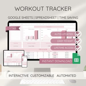 Workouttracker Google Spreadsheets-spreadsheet Fitnesslogboek Gewichtheffenjournaal Gymvoortgangstracker Reps Sets Planner Gewichtstrainingsjabloon