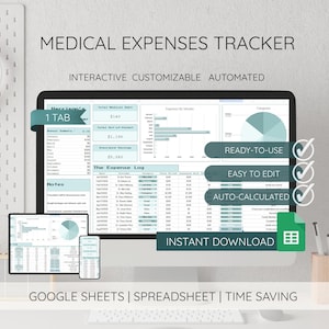 Medical Expenses Tracker Spreadsheet Google Sheets Debt Calculator Healthcare Monthly Spending Log Health Insurance Coverage
