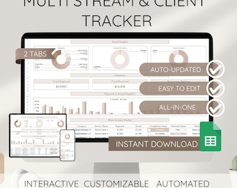 Planilha de controle de clientes, Planilha Google Sheets, Modelo de CRM, Registro de receita de serviços, Painel de controle para pequenas empresas, Rastreador de receita automatizado, Monitoramento de vendas