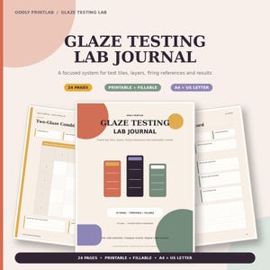 Pottery Glaze Test Journal, Printable Ceramic Test Tile & Kiln Log, Fillable PDF