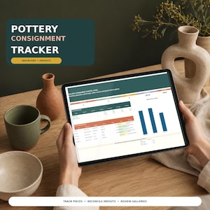 Pottery Consignment Tracker, Gallery Inventory & Payout Manager, Excel Spreadsheet
