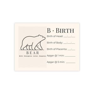 BEAR Method Birth Charting Sticky Note | Midwife Labor Reference Tool (4x3)