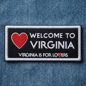 Welcome to Virginia Embroidered Patch, Virginia is for Lovers Souvenir Iron-on Badge, State Motto Travel Apparel Accessory