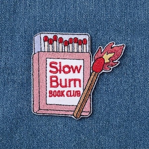 Slow Burn Book Club Matchbox Embroidered Iron on Patch