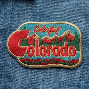 Colorful Colorado Embroidered Patch, Scenic Mountain Travel Souvenir Iron-on Badge, Rocky Mountains Apparel Accessory