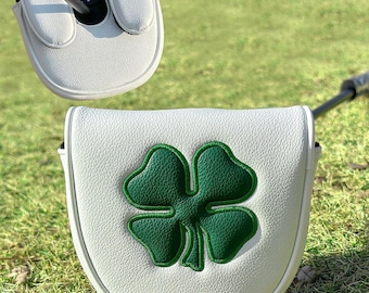 LAB DF3 Four-Leaf Clover Golf Putter Headcover, Universal Club Cover with Double-Ear Strong Magnetic Closure, Headcover Only