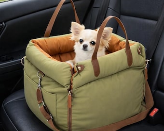 Cozy Pet Car Booster Seat with Storage Pocket – Travel Dog & Cat Carrier Bed