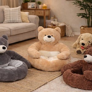 Comodo divanetto a forma di orsacchiotto per gatti e cani di piccola taglia. immagine 3