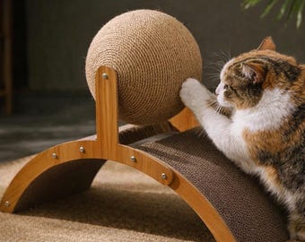 Modern Cat Scratcher Ball with Ramp
