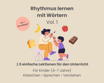 Schede di ritmo per bambini | Materiali per lezioni di musica | Lezioni di pianoforte per principianti | Impara a battere il ritmo con le mani | Musica per bambini