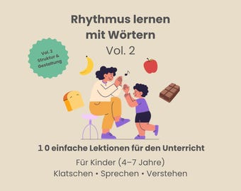 Rytmarbetsblad för barn | Musiklektionsmaterial | Pianolektioner för nybörjare | Lär dig klappa rytmer | Musik för barn