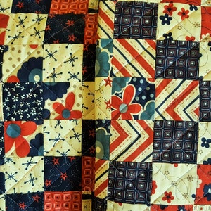 QUILTED PATRIOTIC Red White Blue for sale XLong table runner 4th of July, Memorial Day, Veteran's Day, Flag Day, bed runner Veteran's gift image 3