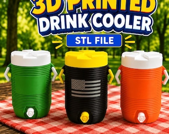 Retro miniburkkylare STL-fil | 350 ml dryckeshylsa | 3D-utskrivbar dryckeshållare | Direktnedladdning
