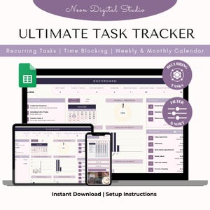 Task Tracker Spreadsheet To Do Planner Life Organizer Recurring Task Producivity Worksheet Weekly Monthly Planner Second Brain Google Sheets